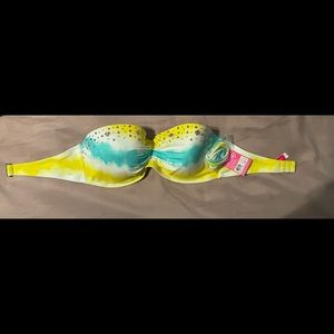 NWT Victorias Secret Women’s Push-up Bandeau Bikini Top Bathing Suit Multicolor